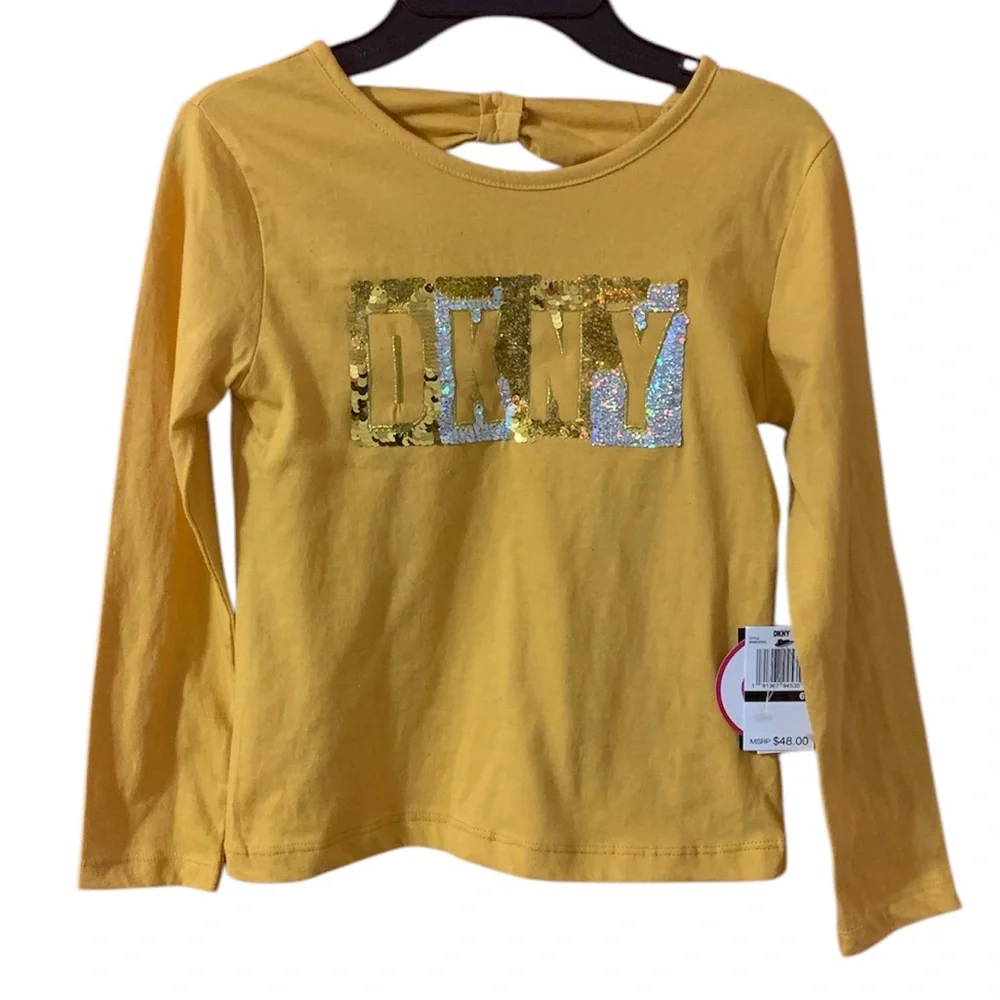 DKNY Mustard and White Sequins 2-Piece Set 6X